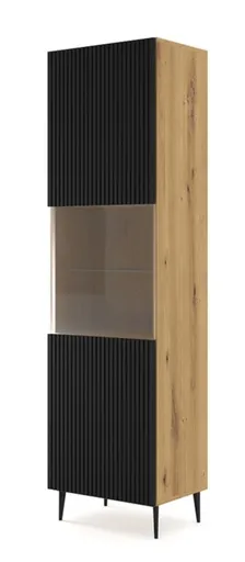 ARTBm Vitrína RAVENNA B 1DS 60 | dub artisan / čierna matná Prevedenie: Dub artisan / čierny mat  / čierne nohy