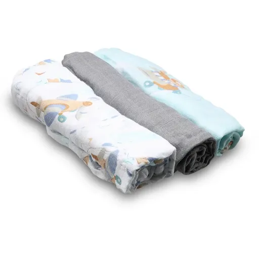 BabyOno Natural Bamboo Diapers Blue-Grey látkové plienky 70x70 cm 3 ks
