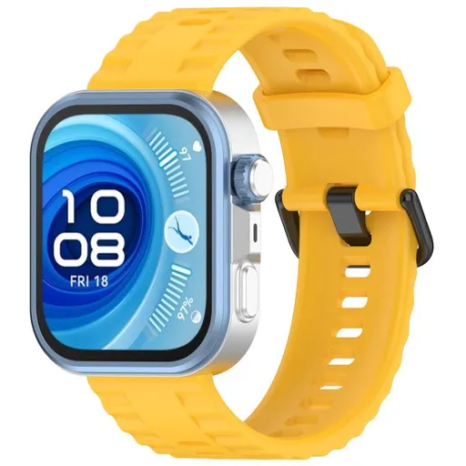 RIBBED Silikónový remienok pre Huawei Watch Fit 4 / Fit 4 Pro žltý