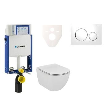 Cenovo zvýhodnený závesný WC set Geberit na zamurovanie + WC Ideal Standard Tesi 110.302.00.5NF4