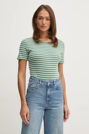 Bavlnené tričko United Colors of Benetton dámske, zelená farba, 30YSE16A0