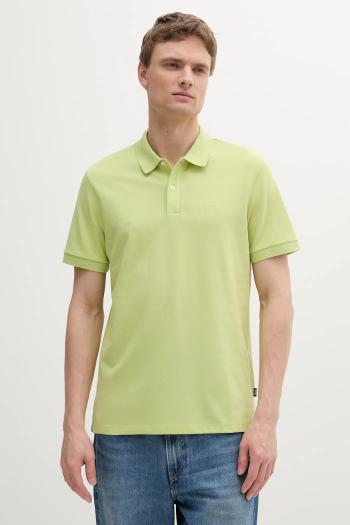 Bavlnené polo tričko BOSS zelená farba, jednofarebné, 50468362