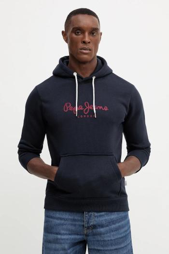 Mikina Pepe Jeans tmavomodrá farba, s kapucňou, s nášivkou, PM5800009