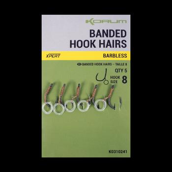 Korum háčik s gumičkou banded hook hairs barbless - veľkosť 14