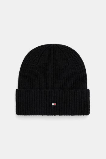 Kašmírová čiapka Tommy Hilfiger čierna farba, AM0AM13586
