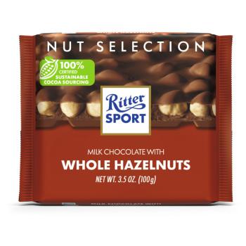 RITTER SPORT Mliečna čokoláda celé orechy 100 g