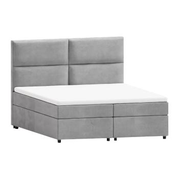 Világosszürke ágyneműtartós boxspring ágy 140x200 cm Rico – Ropez