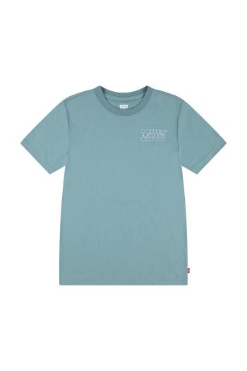 Detské tričko Levi's SUN BURST TEE tyrkysová farba, s potlačou, 8EM655