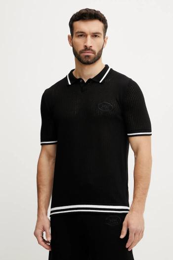 Polo tričko BOSS Green pánske, čierna farba, s nášivkou, 50537263