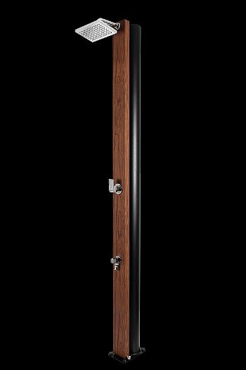 Hanscraft Solárna sprcha NATUR TEAK s oplachom nôh (antracit / imitácia dreva)