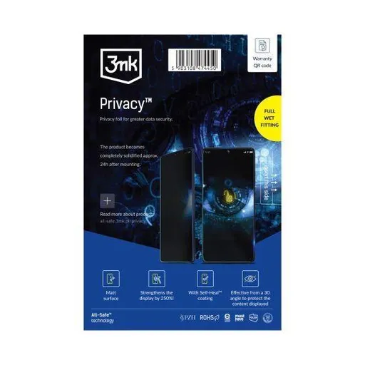 3mk All-Safe Privacy - AIO fólia Phone Dry & Wet Fitting v2.0 25 pcs