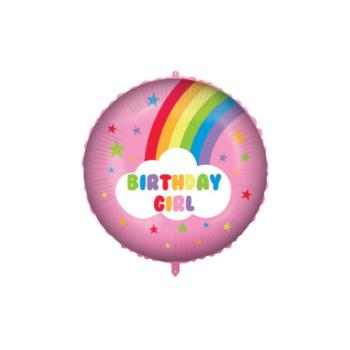 Fólia lufi - Szivárvány Birthday Girl 46 cm
