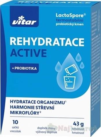 VITAR REHYDRATACE ACTIVE + PROBIOTIKA vrecká 10 ks