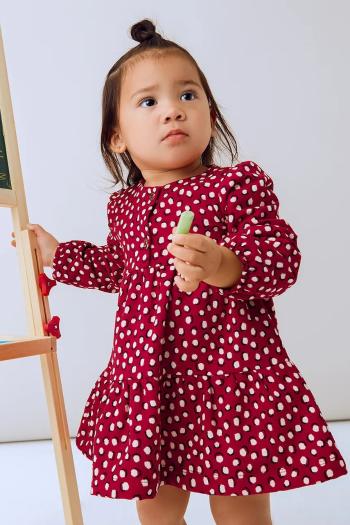 Dievčenské šaty Mayoral červená farba, mini, áčkový strih, 2915