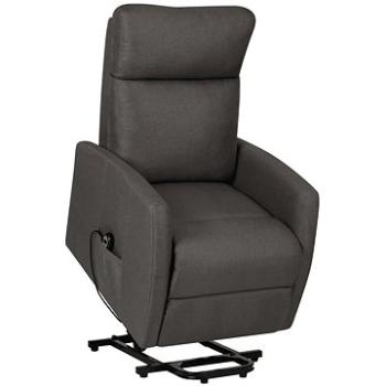 Zdvíhacie polohovacie kreslo tmavo sivé textil, 329606