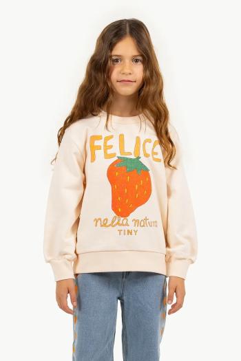 Detská bavlnená mikina Tinycottons NELLA NATURA GRAPHIC SWEATSHIRT béžová farba, s potlačou, SS25-100