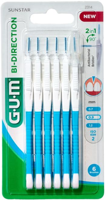 GUM Medzizubné kefky BI-DIRECTION modrý 0,9 mm 6 ks