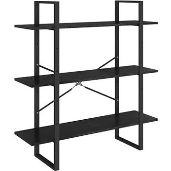Shumee s 3 policami čierna 100 × 30 × 105 cm masívna borovica, 806556