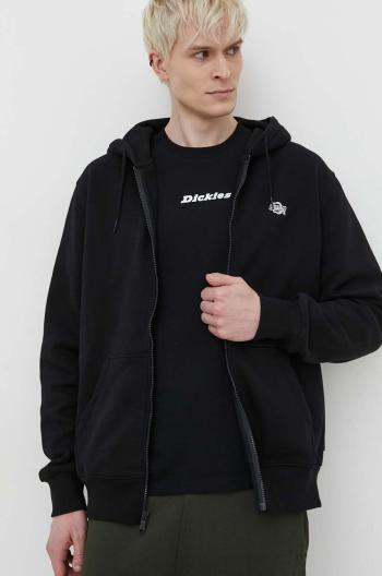 Mikina Dickies SUMMERDALE ZIP THROUGH pánska, čierna farba, s kapucňou, jednofarebná, DK0A4YQA