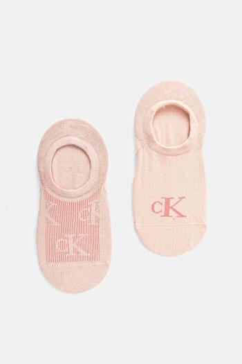 Ponožky Calvin Klein Jeans 2-pak dámske, oranžová farba, 701231402