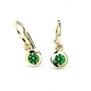 Cutie Jewellery Zlaté detské náušnice C1537-10-X-1 zelená