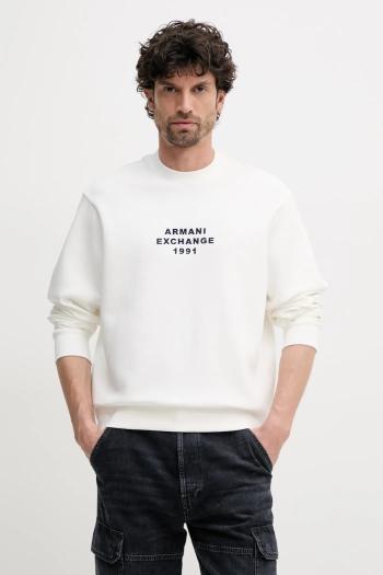 Mikina Armani Exchange pánska, biela farba, s nášivkou, XM000460 AF10818