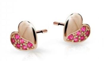 Cutie Jewellery Detské náušnice z ružového zlata C2160-30-X-4 fuchsiová
