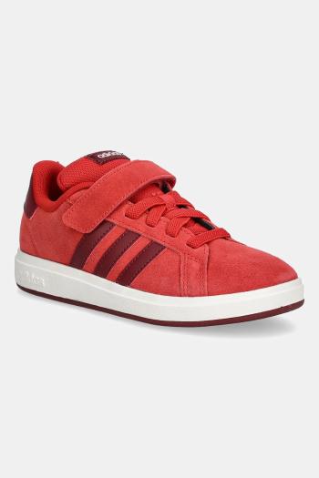 Detské semišové tenisky adidas GRAND COURT 00s červená farba, JQ5653