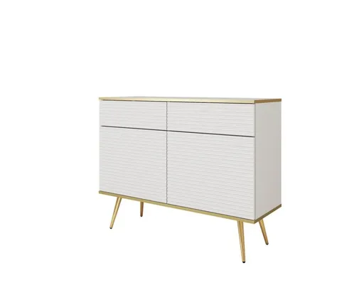 ArtPS Komoda BIJOU KSZ-107 MDF | biela / zlaté nohy