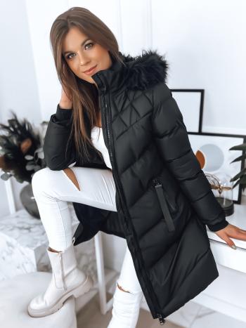 Zimná čierna dámska bunda s kapucňou skl.46