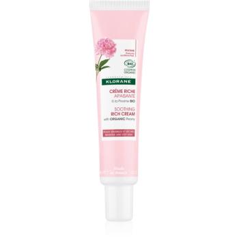 Klorane Peony Soothing Rich Cream upokojujúci krém pre citlivú a suchú pleť 40 ml