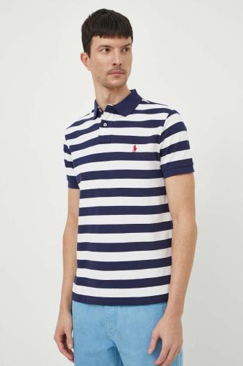 Bavlnené polo tričko Polo Ralph Lauren tmavomodrá farba,vzorované,710934552