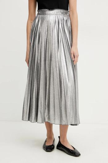 Sukňa Weekend Max Mara strieborná farba, midi, áčkový strih, 2515101051600