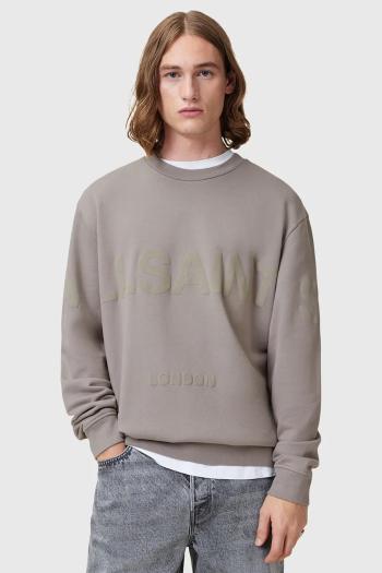 Bavlnená mikina AllSaints BIGGY pánska, béžová farba, s potlačou, M029NA