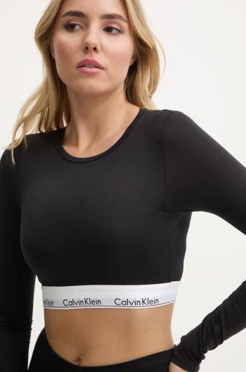 Tričko s dlhým rukávom Calvin Klein Underwear čierna farba, 000QF8009E