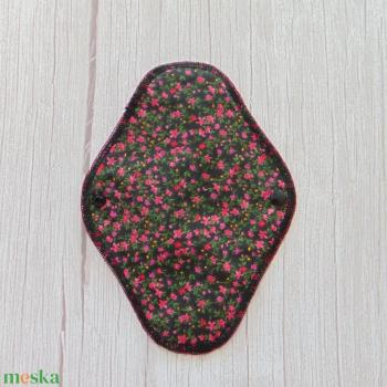 23 cm-es mosható betét / Pink frottír - fekete, rózsaszín kisvirágos