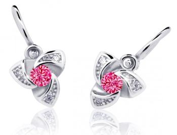Cutie Jewellery Detské náušnice z bieleho zlata C2203-10-X-2 fuchsiová