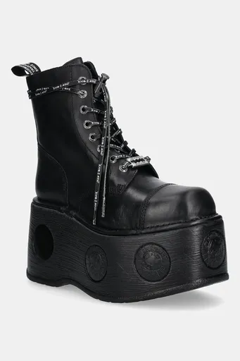 Kožené workery New Rock CRUST NEGRO, NEPTUNO / SPACE MUELLE TACON