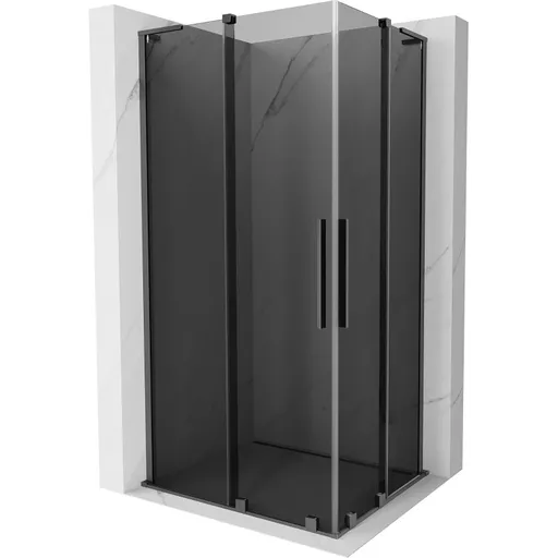 MEXEN/S - Velar L Duo sprchovací kút, posuvné dvere 100 x 90, grafit, grafit metal 871-100-090-02-43-95