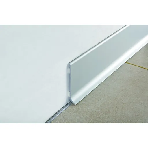Lišta soklová Progress Profile strieborná mat, hliník, dĺžka 200 cm, výška hrany 60 mm, BTAA60