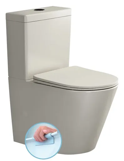 SAPHO - PACO WC kombi, Rimless, spodný/zadný odpad, ivory PC1012WRBE