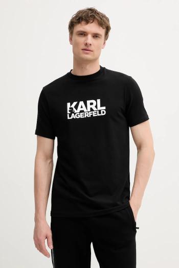 Tričko Karl Lagerfeld pánske, čierna farba, s potlačou, 553235.755087