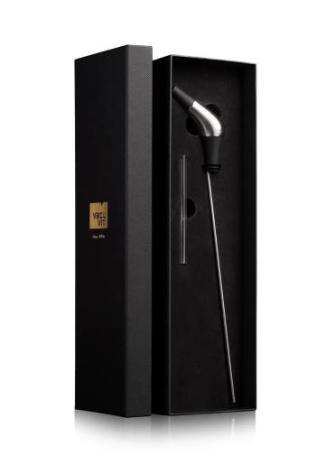 Lievik na víno Vacu Vin Slow Wine Pourer 33 x 2 cm čierna farba
