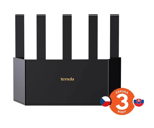 Tenda TX12L Pre AX3000 WiFi 6 Mesh Router, 1x GWAN, 3x GLAN, IPv6, 5x 6dBi, WPA 3, CZ app