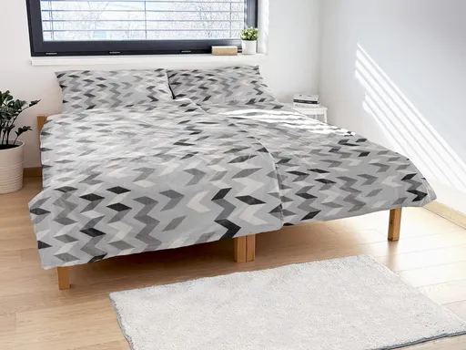 Polášek Krepové obliečky Šípky - Šedá | 140 x 200 cm / 70 x 90 cm