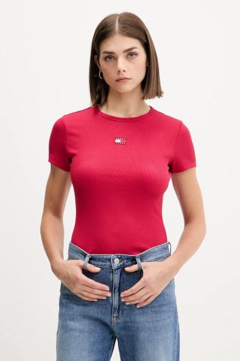 Tričko Tommy Jeans dámske, čierna farba, DW0DW17881