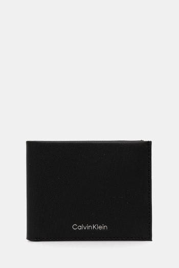 Kožená peňaženka Calvin Klein čierna farba, LV04D1042G