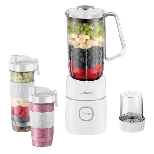 CONCEPT SM3491 Smoothie maker biela 700 W 1 l mlynček a nádoba 570 ml