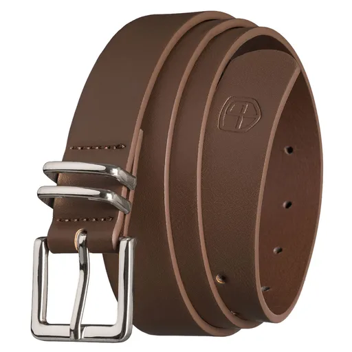 Univerzálny úzky dámsky opasok z ekologickej kože v khaki farbe so striebornou prackou