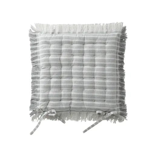 Súprava 2 pruhovaných sedákov so strapcami na stoličku